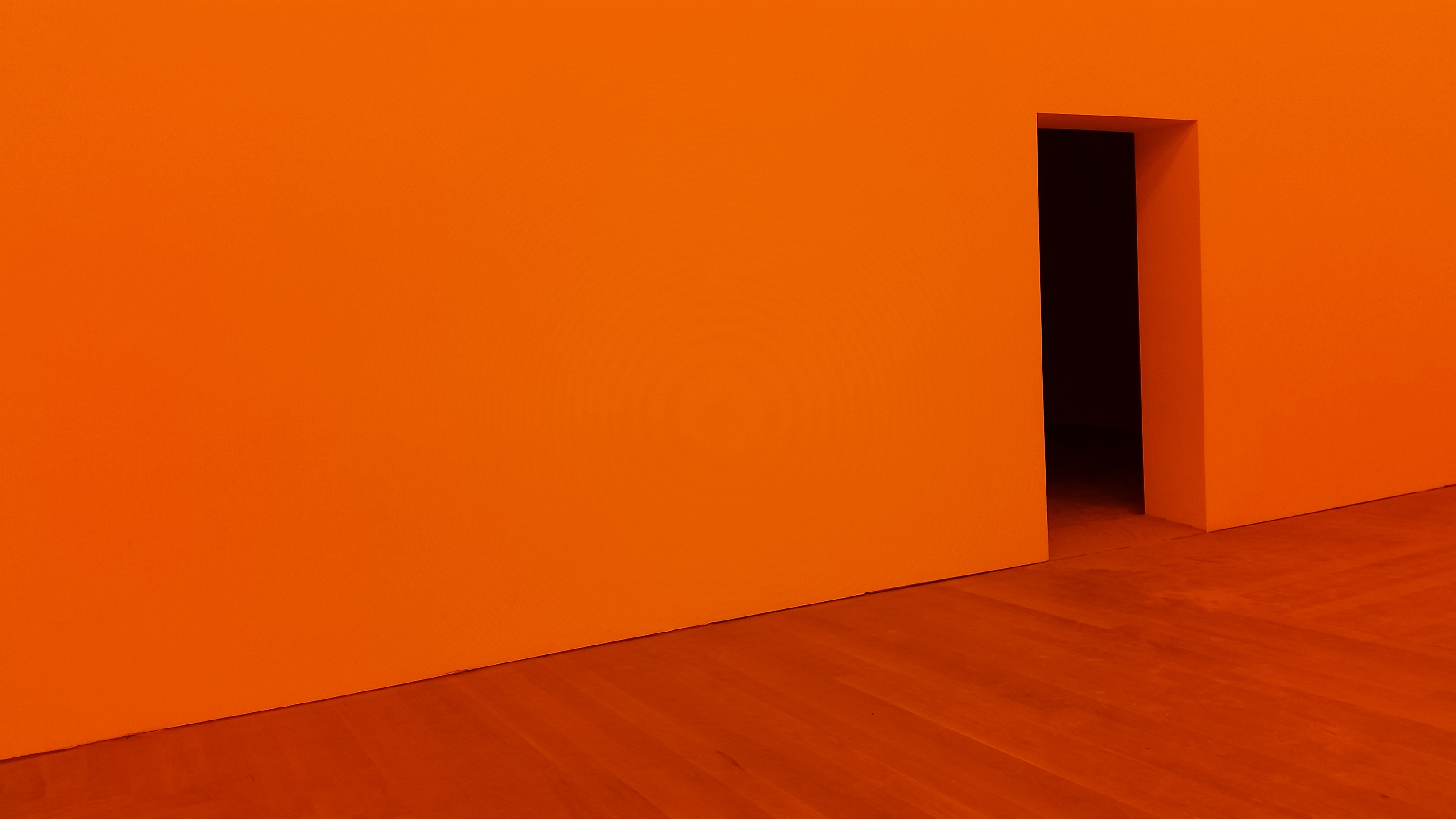 opening in orange background