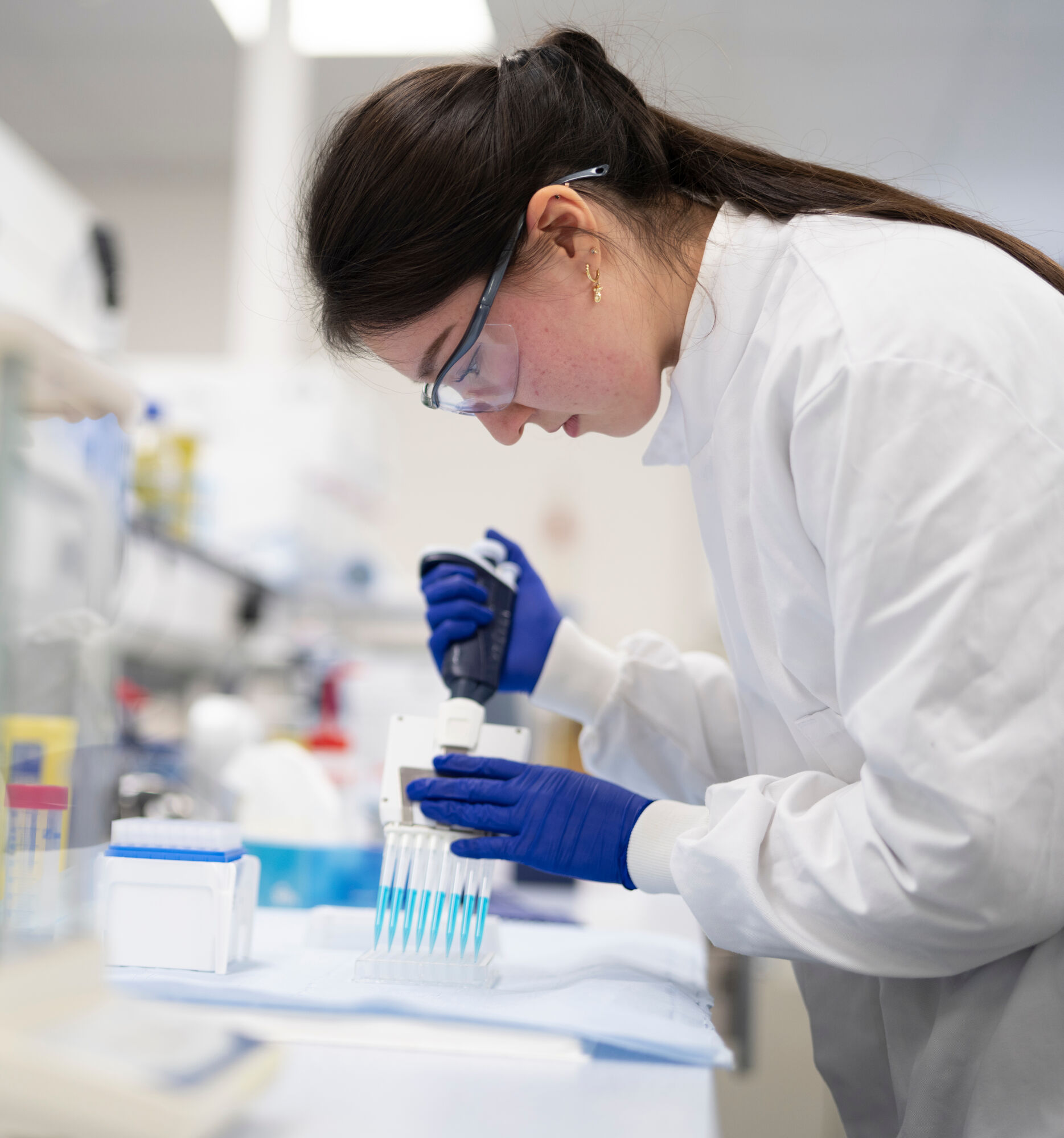 A laboratory technician working on an experiment