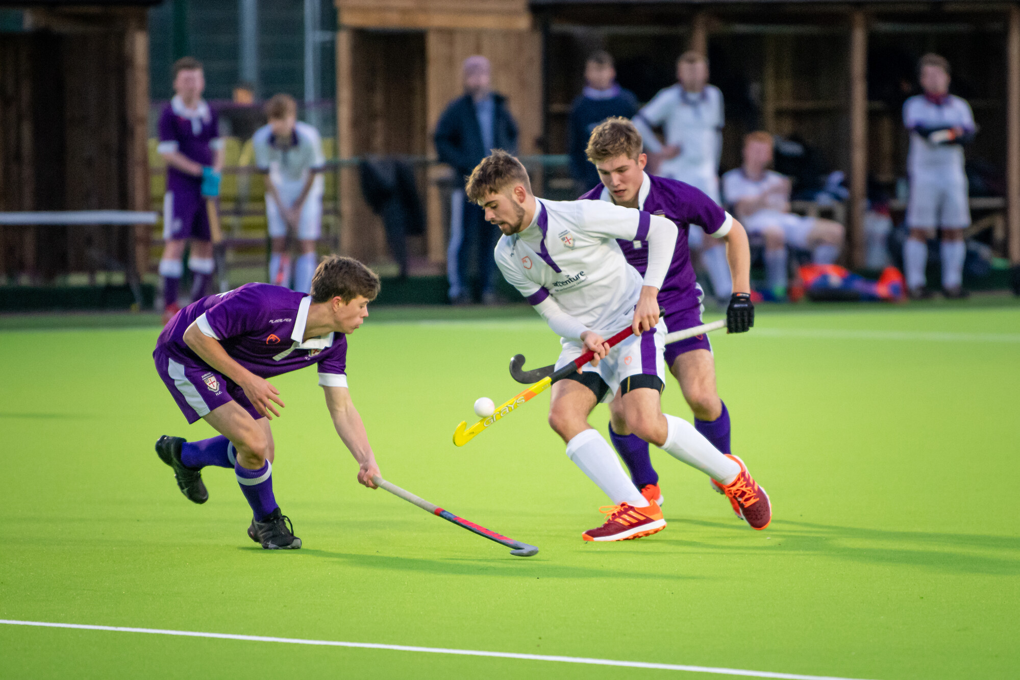 Students playing hockey