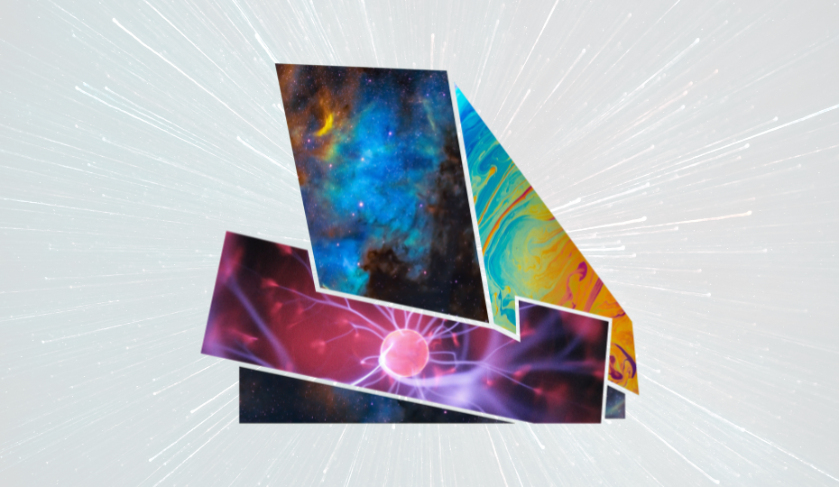 Graphic of the Ogden centre filled with astronomy images