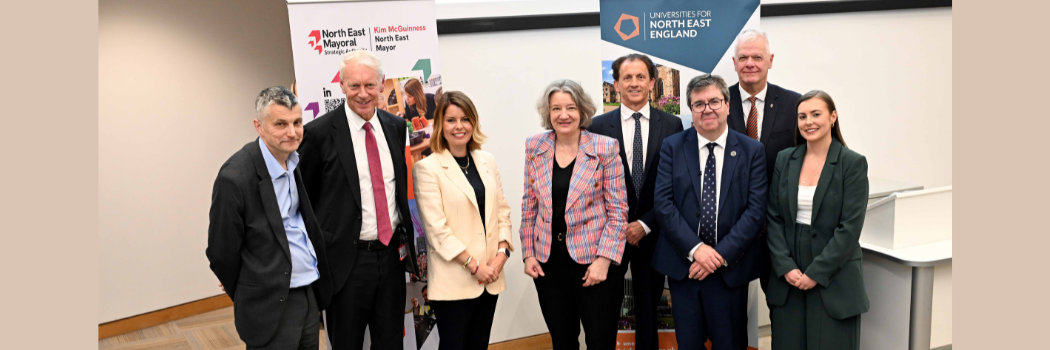 Vice-Chancellors with Mayor Kim McGuinnes and Sir Nigel Wilson