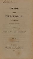 Pride and Prejudice title page