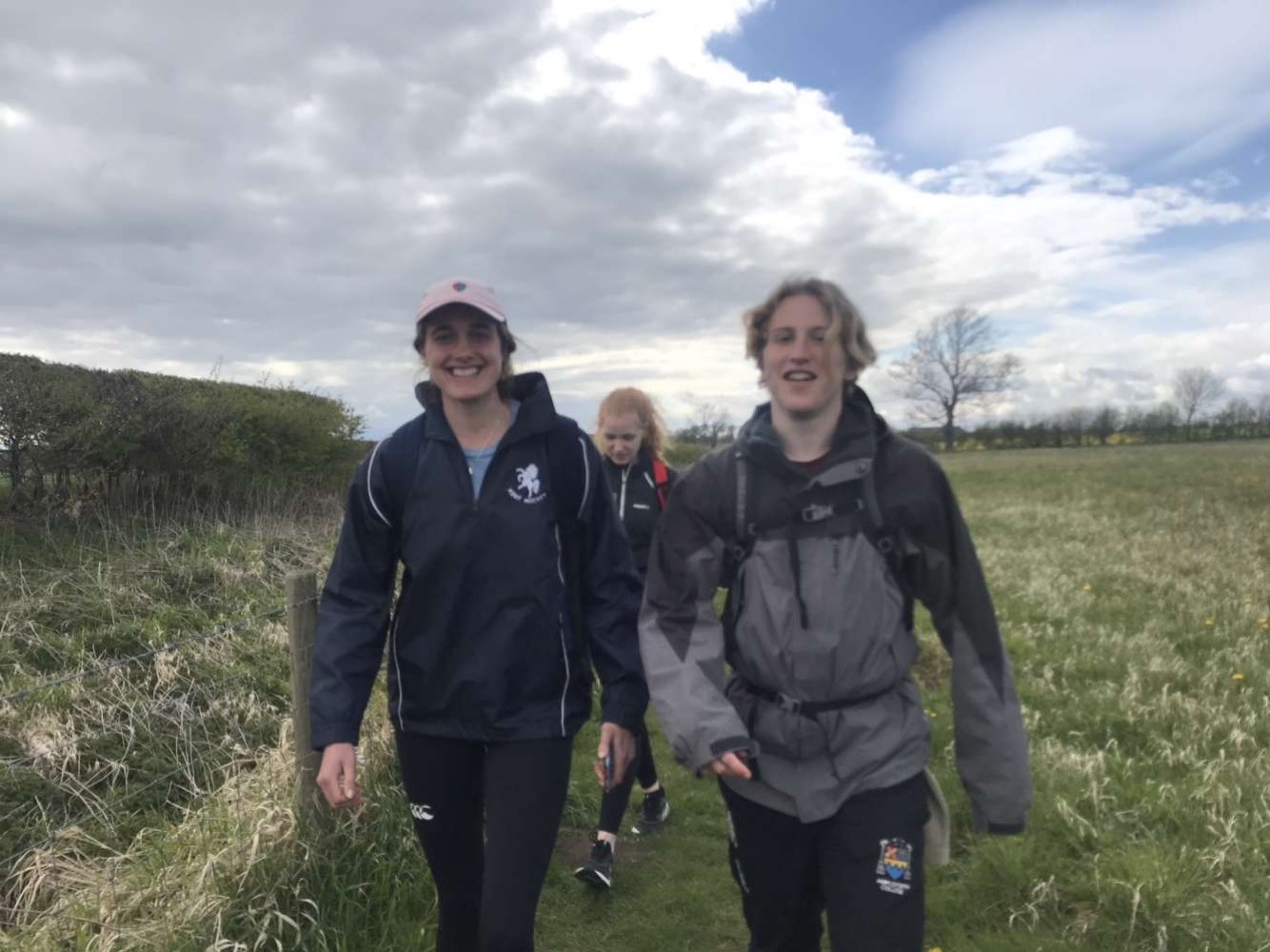 Cuth's students walking along Hadrian's Wall