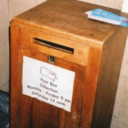 Polished solid wood postbox