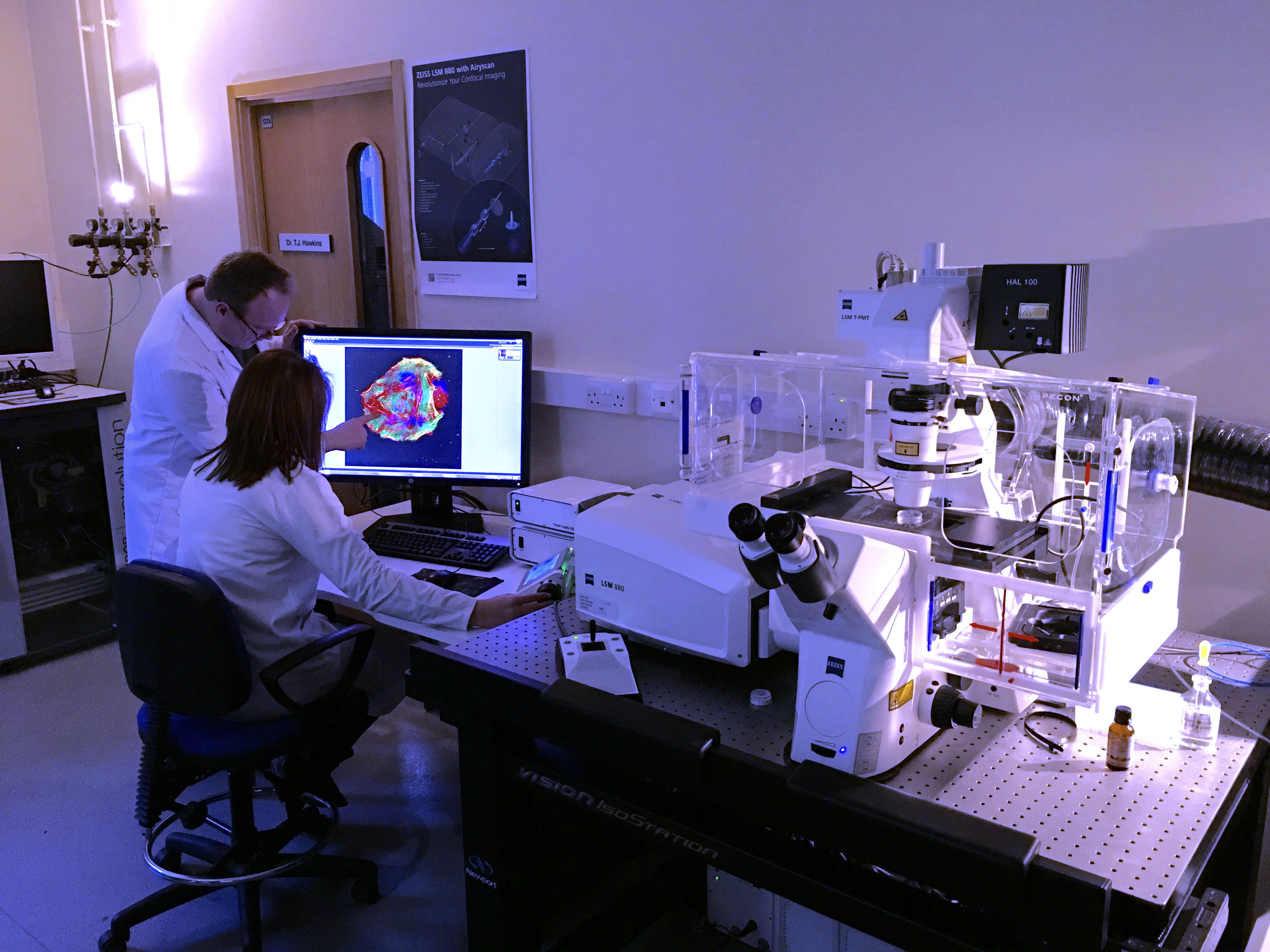 staff using zeiss 880 confocal microscope
