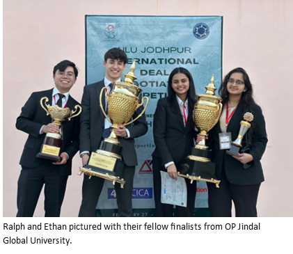 Ralph and Ethan pictured with their fellow finalists from OP Jindal Global University