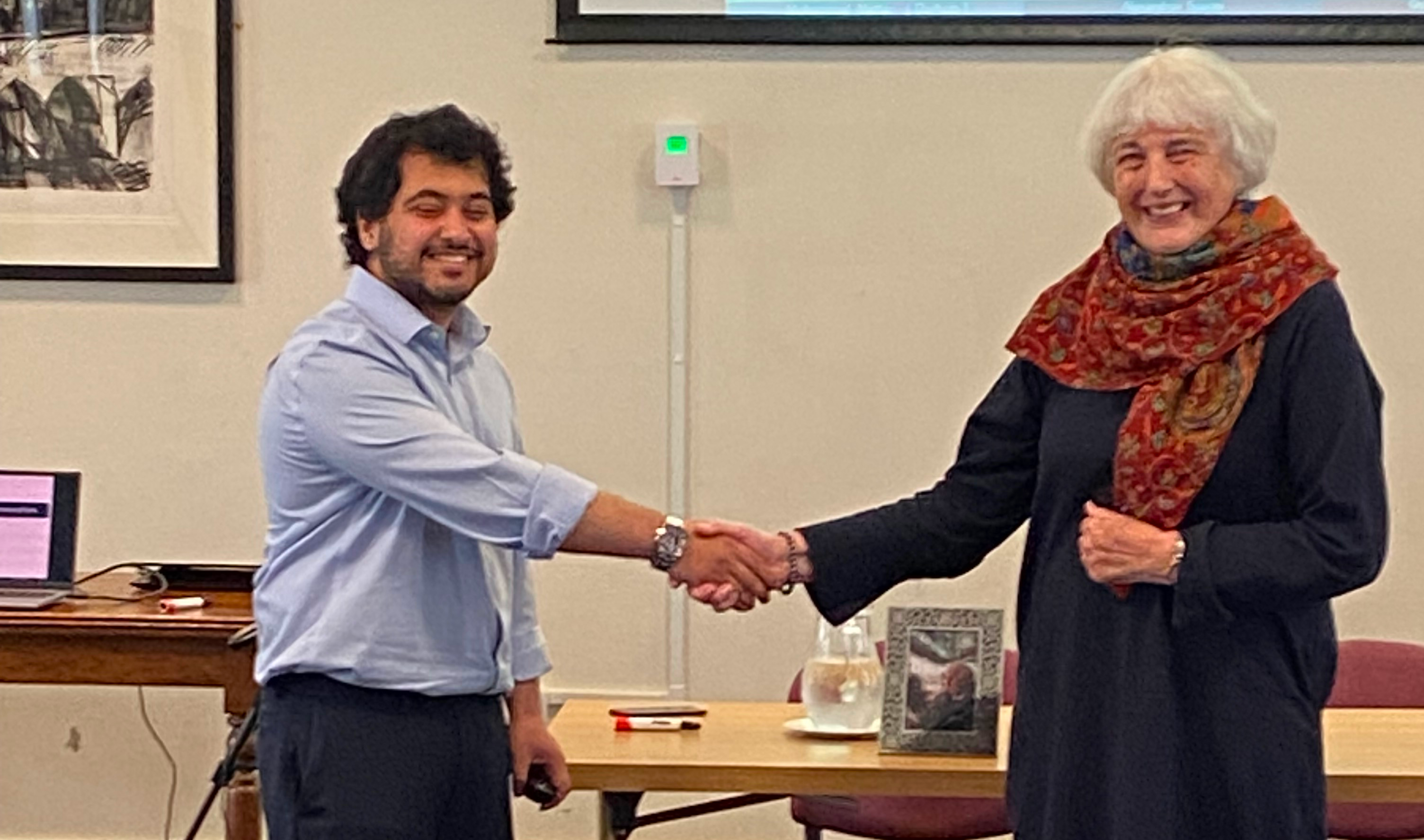 The Willmore Pure Mathematics Postgraduate Prize being awarded