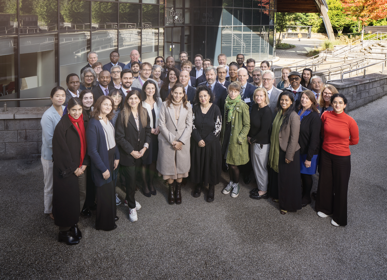 Group pic in front of the law school