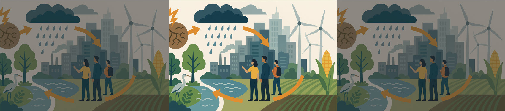 Biodiversity-Water-Food-Nexus Cartoon Image