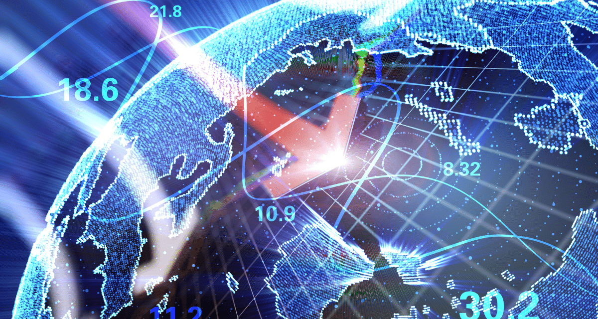 The earth covered in computer networks