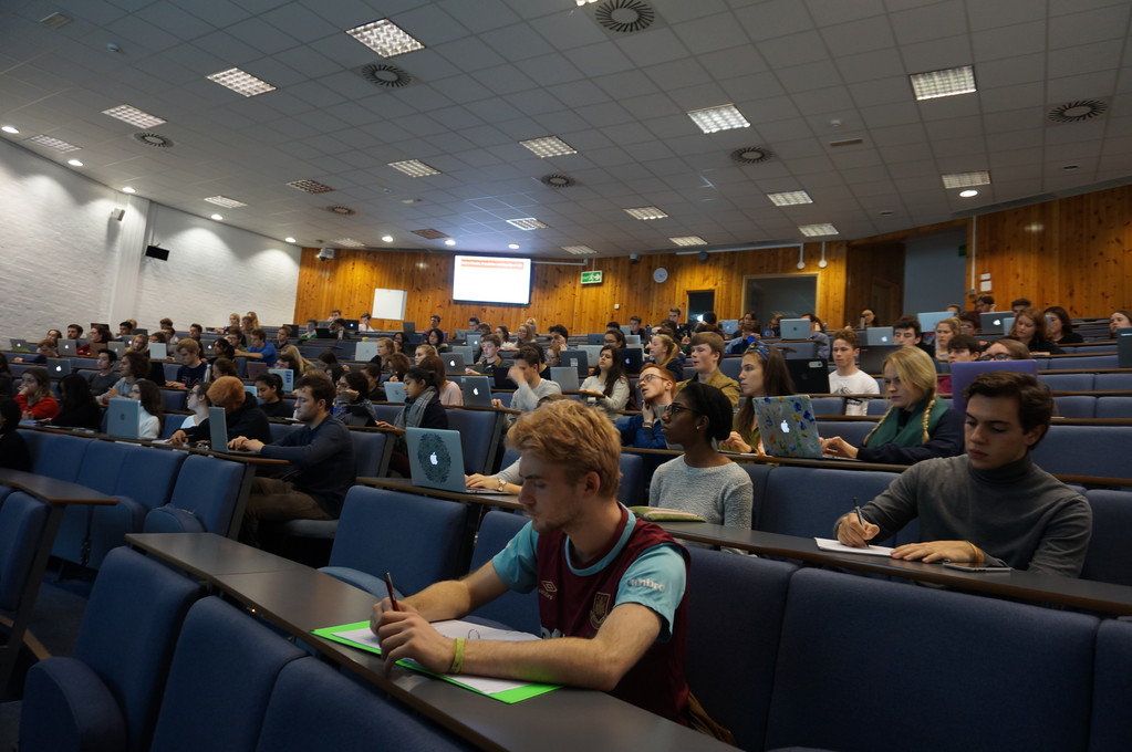 Students in a lecture theatre